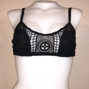 LA Hearts Crochet Lace top
